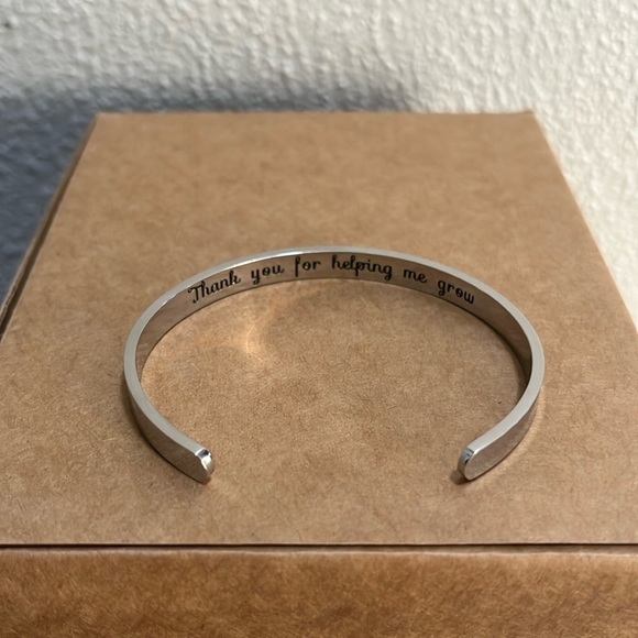 NWT Cerslimo Teacher Appreciation Stainless Steel Cuff Bangle Bracelet - Picture 9 of 11